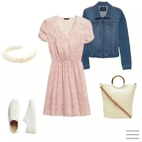 Banana Republic Puff-Sleeve Fit-And-Flare Dress - Picture 6 of 12